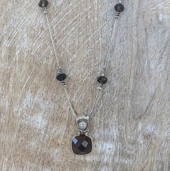 Silpata Smoky Topaz And Sterling Silver Necklace - Picture 7 of 10